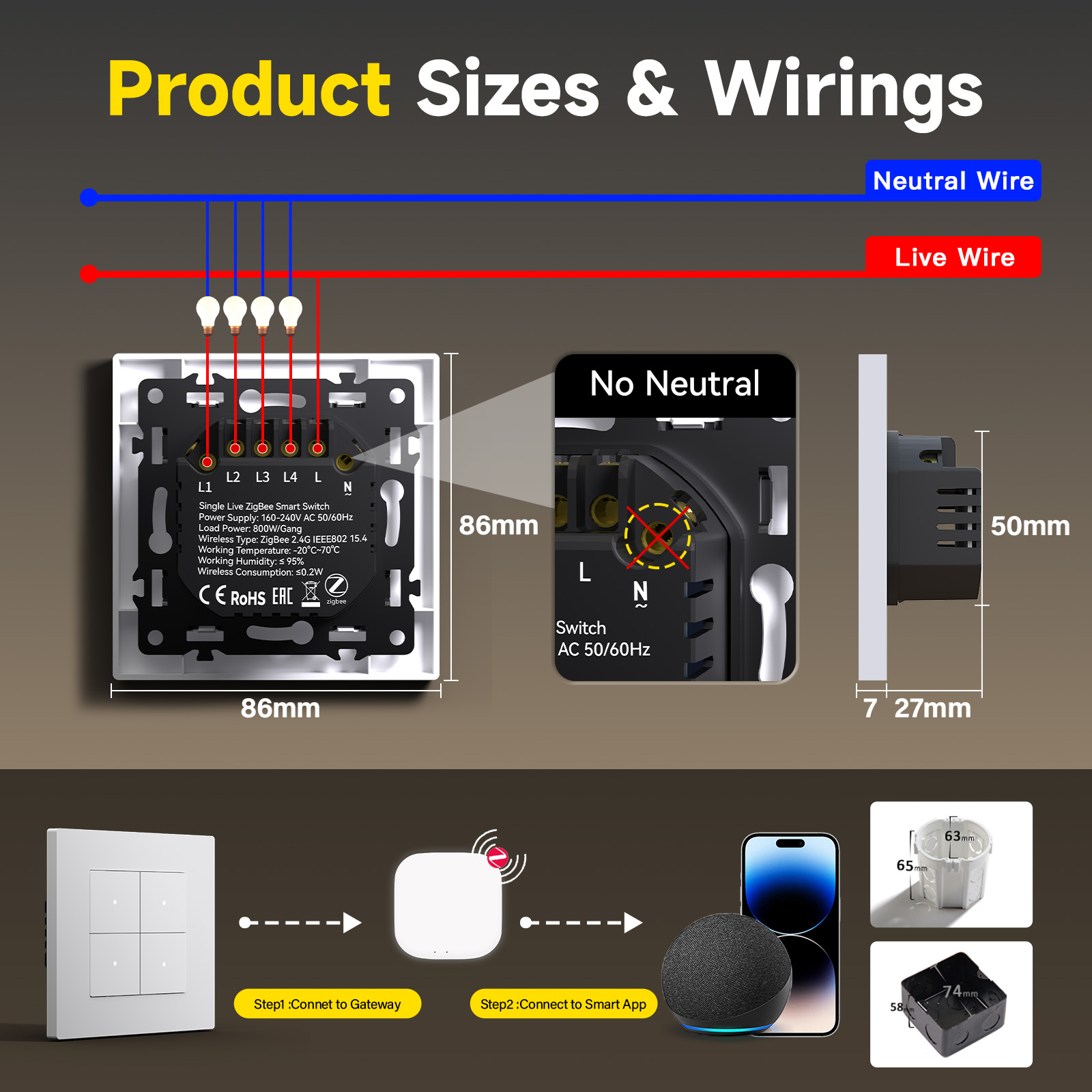 BSEED ZigBee Click Switches Gl - Smart Home Yellow recension och pris