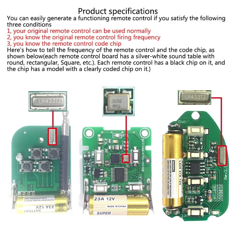 433Mhz RF Remote Control On Of - Universal Remote Smart Home recension och pris